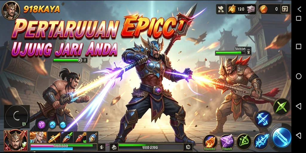 Screenshot gameplay menampilkan pertarungan seru di 918KAYA.