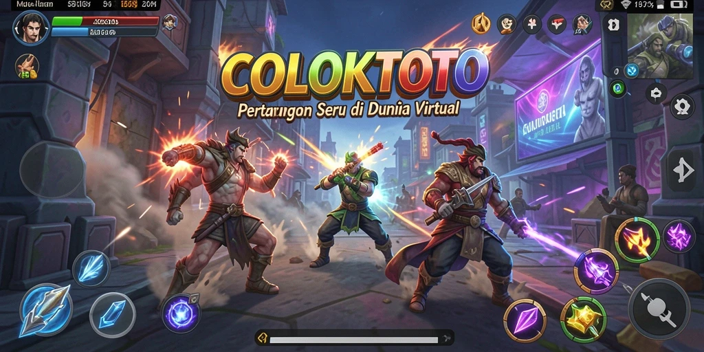 Screenshot gameplay COLOKTOTO menampilkan pertarungan mendebarkan antar karakter.