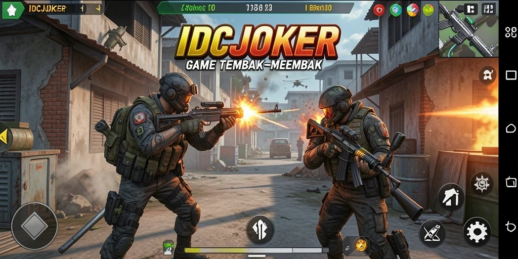 Gameplay seru dan kompetitif di IDCJOKER, tembak-menembak di medan perang.