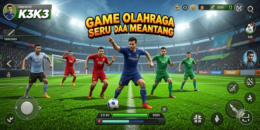 Tampilan gameplay menarik dari K3K3 yang penuh aksi olahraga.
