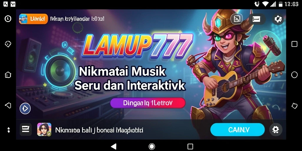 Screenshot LAMPU777 menampilkan gameplay interaktif dengan musik yang menyenangkan.