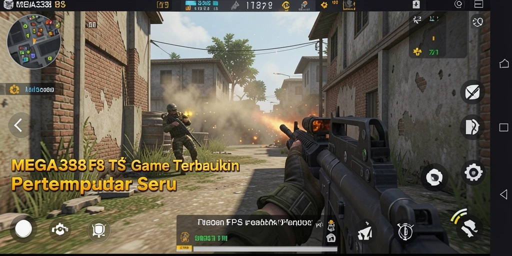 Tampilan gameplay seru dari MEGA338 yang menunjukkan aksi tembak-menembak.