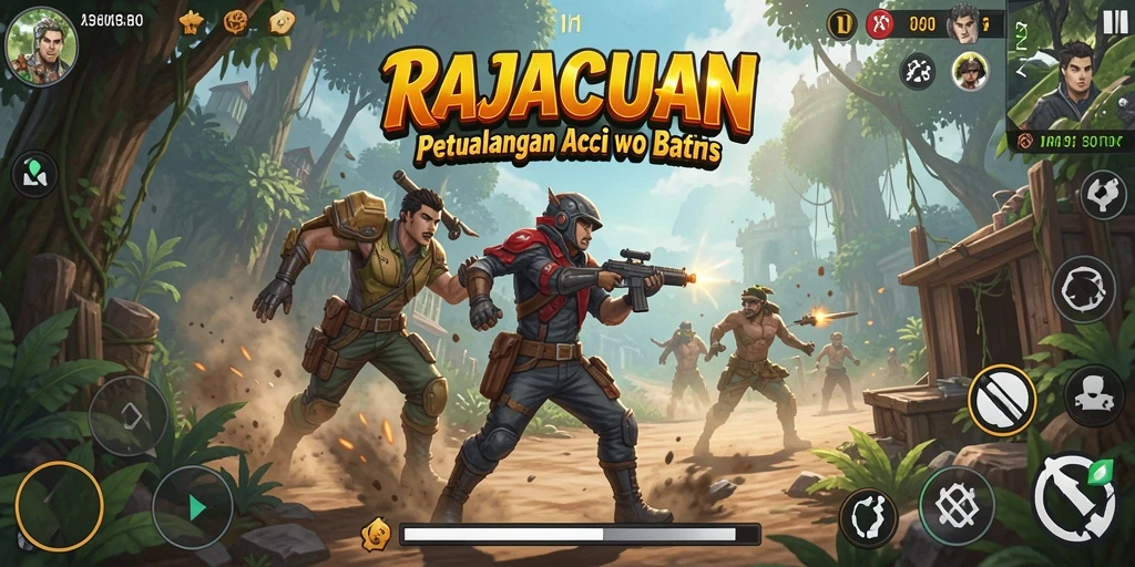 Screenshot permainan RAJACUAN dengan aksi mendebarkan saat bertarung.