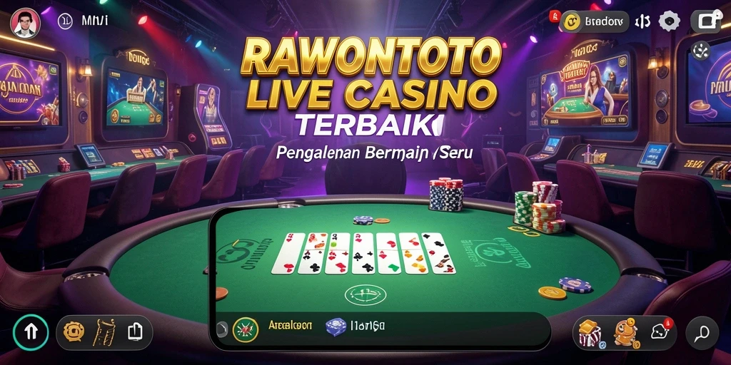 Screenshot gameplay Live Casino RAWONTOTO yang mendebarkan dan interaktif.