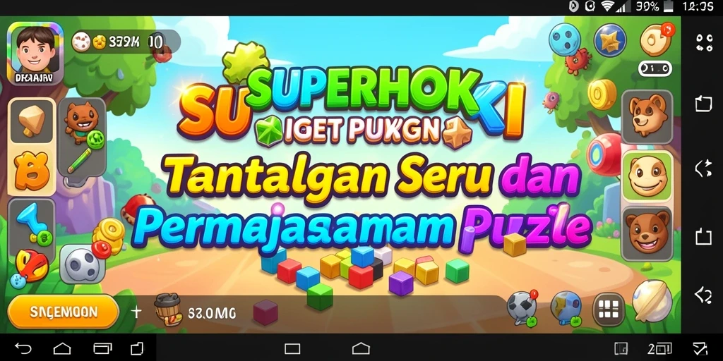 Tampilan gameplay SUPERHOKI yang seru dan menantang.
