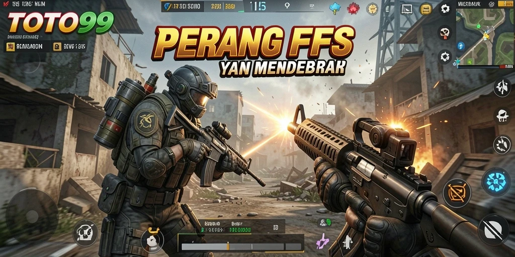 Screenshot gameplay TOTO99 menampilkan pertempuran seru dalam suasana FPS.