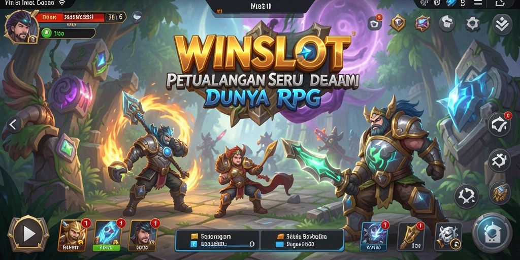 Tampilan gameplay utama WINSLOT yang penuh aksi RPG.